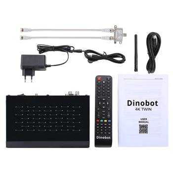 Naujas Dinobot 4K Twin UHD Linux E2 Palydovinis Imtuvas su Dual DVB-S2X Multistream Imtuvą, HDTV 2160p H. 265 HDR PK ZGEMMA Imtuvas