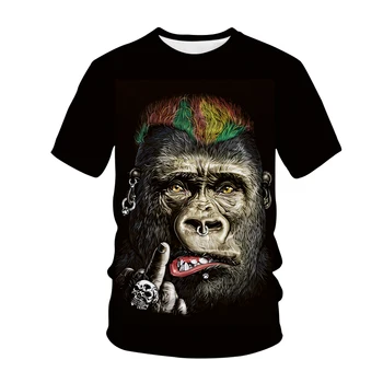 Naujas Juokingi marškinėliai Beždžionių Gorilos 3D Spausdinimo Streetwear Vyrai Moterys Gyvūnų Modelio Mados Marškinėliai Hip-Hop Marškinėlius Viršūnes Vyrų Drabužiai.