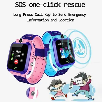 NAUJAS K12 Vaikų Smart Žiūrėti SOS Telefoną, Laikrodį Smartwatch Vaikams Su Sim Kortele Foto Vandeniui IP67 Vaikams Dovanų, Skirtų 