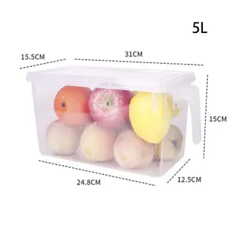 Naujas Virtuvės Saugojimo Dėžutės Maisto produktų, Daržovių Saugykla Konteinerių PP šviežių saugojimas Saugojimo Organizatorius Šaldytuvas Laikymo dėžę su Dangčiu, 5L