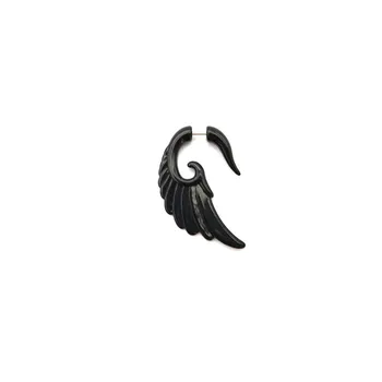 Nerūdijančio plieno auskarų priedai, specialios formos sparno ausis stud juoda sraigė akrilo ausies stud