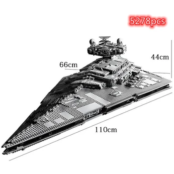 NĖRA.81098 5278Pcs Imperial Super Star Destroyer Star Planą Serijos Karo Laivų Statyba Blokai Rinkinys Vaikams, Žaislai, Vaikams, Dovanų Plytos