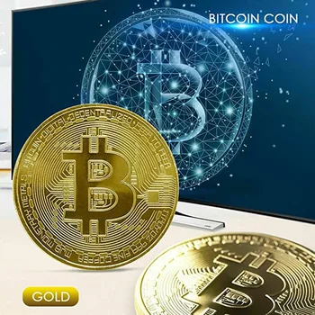 Paauksuoti Bitcoin Moneta, Kolekcines Meno Kolekcija Dovanų Fizinio Fizinio Aukso Atminimo Turas Kolektoriai Monetos su Atvejais