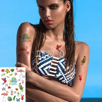 Pajūrio Laikinos Tatuiruotės lipdukai Moterų Mergina Havajų Smėlio Paplūdimio, Tatuiruotė vandeniui Atostogų Banglenčių Netikrą Tatuiruotę, Kūno Menas, Tatuiruotė