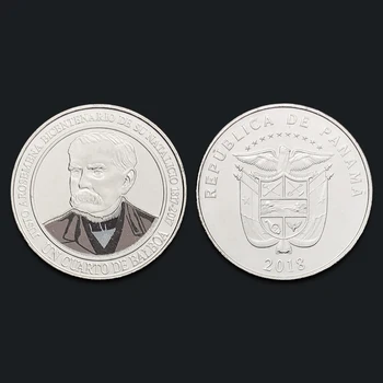 Panama 1/4 Balboa spalvos proginę monetą Pirmininkas Alcivia 2018 Nekilnojamojo Originalus Monetų Kolekcionieriams Autentiški Unc