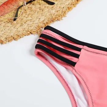 Paotang 2021 m. Pavasarį Naują Brazilijos Bikini Seksualus Susiuvimo vientisos Spalvos Moterų Diržas Unikalią, Madingą maudymosi kostiumėlį Dviejų dalių Kostiumėlis Mažai Wais