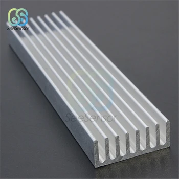 Patvarus Sidabro Aliuminio Spinduliavimo Fin Aušinimo Heatsink LED Galios Tranzistorius Elektrinių Radiatorių Chip 100x25x10mm 100x35x10m
