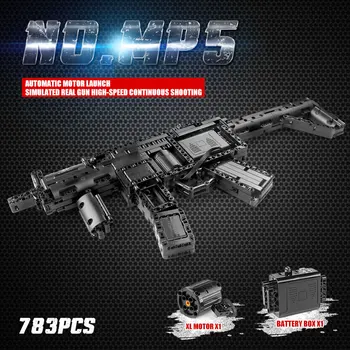 PELĖSIŲ KARALIUS 783PCS MP5 Karinių Ginklų modelių Kūrimo Blokus, Plytas, Vaikams, Švietimo PASIDARYK pats Žaislas Dovanos