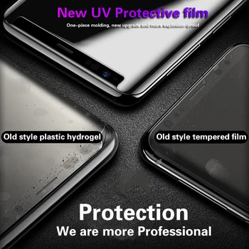 Pilnas draudimas UV Grūdintas Stiklas Samsung Galaxy S8 S9 S10 S20 S21 Plius 20 Pastaba Ultra S10E Pastaba 8 9 10 21 Ekrano Apsauginis Stiklas