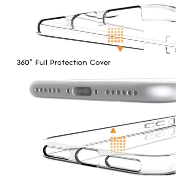 Prabanga 360 Aiškiai Atveju iPhone, 11 XR 7 8 Plius Built-in Screen Protector, viso Kūno Apsaugos Atveju iPhone 12 Pro Xs Max