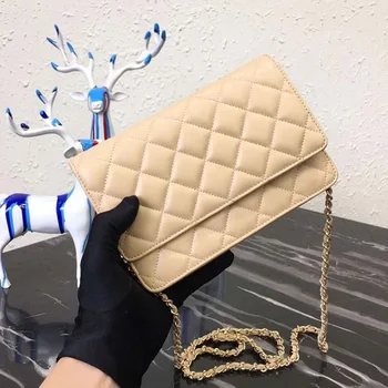 Prabangos dizaineris rankinės piniginės grandinės moterų aukščiausios kokybės crossbody avikailis maišelį mini aikštėje rankinėje prekės atvartu pečių krepšiai woc
