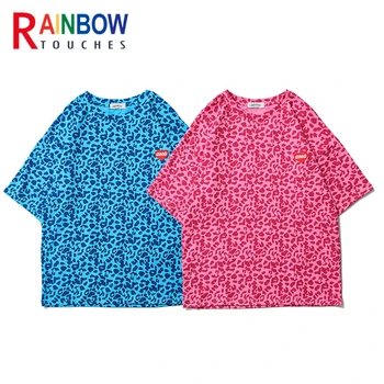 Rainbowtouches Vasaros marškinėliai Leopard Pilna Spausdinimo Trumpas Rankovės Street Wear Porų, T-Marškinėliai, Unisex