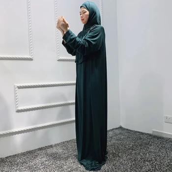 Ramdan Eid 2021 Moterų, Musulmonų Maldos Gobtuvu Abaja One Piece Suknelė su Pridedama Hijab Headcover Šalikas Dubai Saudo arabijos Islamo Maldos