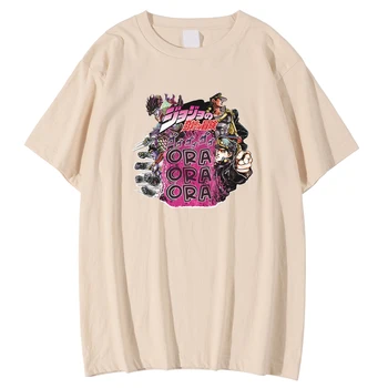 Reguliariai Rankovės Vyrų T-Shirt Anime Jojo ' s Bizarre Adventure Spausdinti Topscrewneck Kvėpuojantis T Shirts Vyrų Vasaros Mados Marškinėliai
