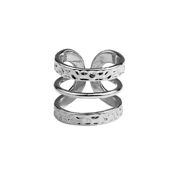 Retro Mados Trijų sluoksnių Aukso Moterų Atidaryti Žiedas Paprasta, Subtili Tuščiaviduriai rodomojo Piršto Žiedą tarpvalstybinių Tiekimo Didmeninės