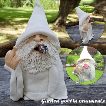 Rūkymas Vedlys Didelis Liežuvis Gnome Neklaužada Sodo Gnome, Vejos Papuošalai vidaus arba Lauko Papuošimai Sodo Puošmena