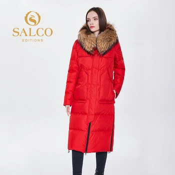 SALCO vėliau kaip geriausiai parduodamas 90% žemyn striukė su natūraliu gyvūnų kailis yra šiltos žiemos striukė