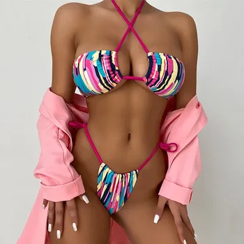 Seksualus, Moterų Maudymosi Kostiumėlį, Micro Bikini Thong Bikini Komplektas Mini Maudymosi Kostiumėliai Moterims, Maudymosi Kostiumą, Plaukimo Kostiumai Paplūdimio Apynasrio Bikini