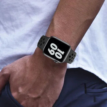Silikono Dirželis Apple Žiūrėti Se 6 5 juostos 44mm 40mm Reikmenys, Sporto Smart diržo apyrankę iWatch Watchband Serijos 432 38mm 42mm