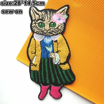 Siuvinėjimo katė pleistras,katės ženkliukai,mielas gyvūnas appliques,animacinių filmų antys lopai drabužių 