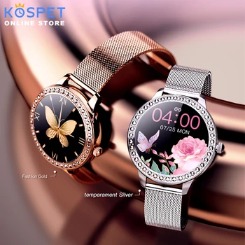 Smart watch moterų KOSPET SN91 Visiškai Jutiklinis Ekranas IP68 Wateproof Fitneso apyrankę Moterų laikrodis mados Ponios Žiūrėti Laikrodis