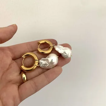 SOMMAR Spalvingas 18KGP Aukso Užpildytas stud auskarai moterų Vintage Perlai moterų auskarai Nuostabūs Papuošalai, Aksesuarai