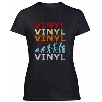 Spausdinti Mada, Retro Vintage Evoliucija Vinyl Turntable Dj Disco Marškinėlius Moterims T Shirts Moterų 2020 M. Plius Dydis S-5xl Camisas Marškinėliai
