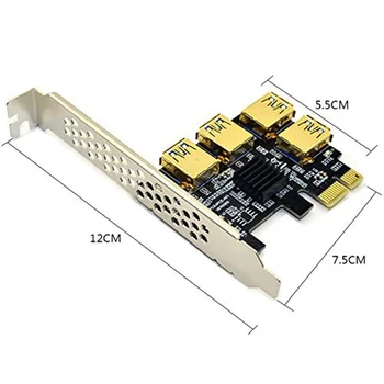 Stove USB 3.0 PCI-E Express 1x iki 16x Riser Card Adapter PCIE 1 iki 4 Lizdas PCIe Port Multiplier Kortelę už BTC Miner Kasyba