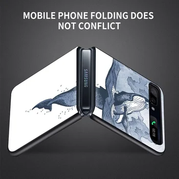 Telefono dėklas Samsung Z Flip Cover Didžiosios Bangos Off Kanagawa Shell Silikono Coque TPU Rubisafe