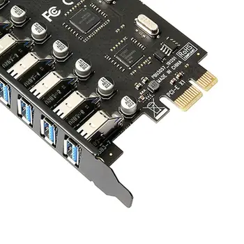 USB PCIe adapteris, 7 uosto, 3 USB Hub PCI-e adapter PCI express USB3 valdytojas USB3.0 PCI-e išplėtimo valdybos kortelės XP/7/8/8.1/10