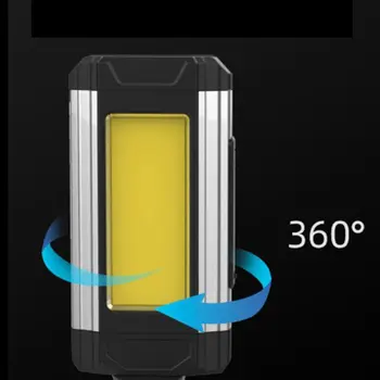 USB Įkrovimo COB Darbą Šviesos Super Ryškus LED Žibintuvėlis Kempingas Lempa Su Uodega Magnetas Vandeniui Reguliuojamas Žibintų