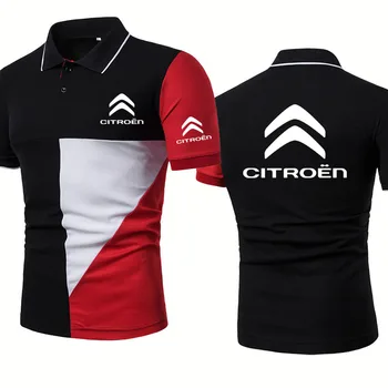 Vasaros Atsitiktinis Tendencija nauja, vyriški polo marškinėliai Citroen Automobilių Logo spausdinimas Harajuku aukštos kokybės medvilnės Sujungimas Vyrų viršūnes trumpas rankovės