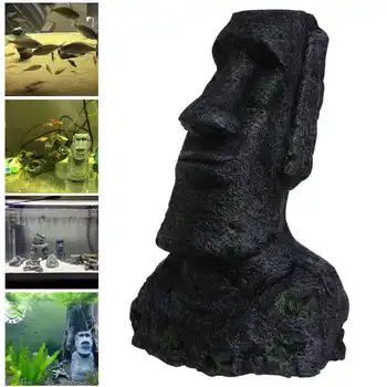 Velykų Sala Statula Akvariumas Ornamentu Žuvų Bakas Rokas Su Veido Vadovai Dekoro 2017