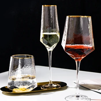 Vyno Taure Namų Kalti Goblet Kūrybos Stiklo Taurės Baras Raudonas Vynas Diamond Šampano Ir Brendžio Vestuvių Prabanga Drinkware Dropshipping