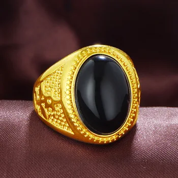 Vyrai žiedas, nerūdijančio plieno, valdinga aukso žiedas inkrustacijos juodas cirkonis žiedas reljefinis modelis papuošalai dovana