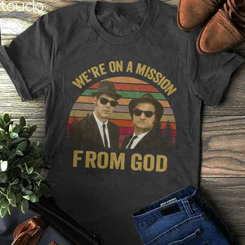 Vyrų Marškinėliai Mados Mes Misija Nuo Dievo, T-marškinėliai, Bliuzo Broliai Marškinėliai, Jonas Belu