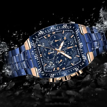 WWOOR 2021 Naujas Mados Karinių Vyrų Laikrodžiai Blue Top Brand Prabanga Aikštėje Kvarcinis Laikrodis 24 Valandos Sporto Vandeniui Reloj Hombre