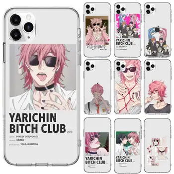 Yarichin kalė Klubas Anime, Telefono dėklas Permatomas iPhone 6 7 8 11 12-os mini pro X XS XR MAX Plius padengti funda shell