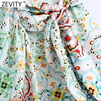 Zevity 2021 Moterų Derliaus Medžiaga Kratinys Spausdinti Rišti Sijonas, Sarongas Faldas Mujer Moterų Prašmatnus Gėlių Slim Retro Vestidos QUN827
