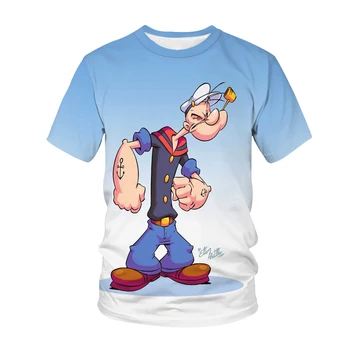 Į 2021 Karšto Klasikinis Popeye T-shirt Vyrams Ir Moterims 3d spausdinami Seksualus Raumenų Vyrai T-shirt Hip-hop Atsitiktinis Vasarą Viršų