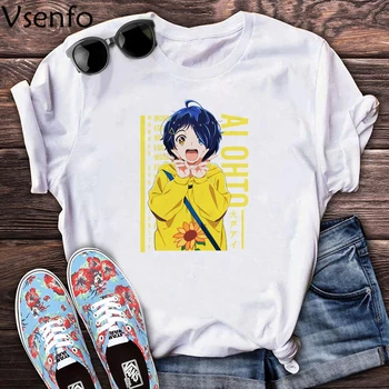 Įdomu, Kiaušinių Prioritetas Marškinėliai Moterims Ai Ooto Rika Kawai T-shirt Femme Juokinga, Japonijos Anime Graphic T Shirts Vasaros Harajuku Tee Marškinėliai
