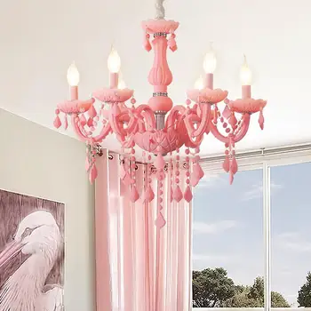 Šiuolaikinės Kristalų Liustra Macaron Spalvinga kabo lempa kambarį Miegamasis blizgesio para quarto Šviestuvas vaikų kambario apšvietimo