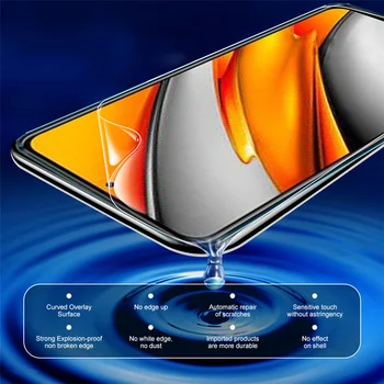 1-3 vnt, hidrogelio filmas poco-f3 xiaomi poco x3 pro minkšta stiklo poco x3 nfc screen protector poco x 3 pro 