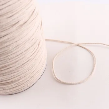 1.5/1,7 mm medvilnės virvė su pagrindinių natūralios spalvos, kietos Austi String Drabužių Virvelės 