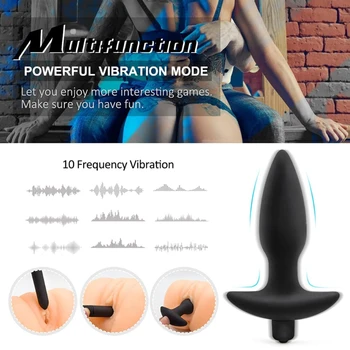 10 Dažnio Vibracija Massager Plug Malonumas Užpakalis Stimuliacija Suaugusiųjų Sekso Žaislai Moterims, Vyrams 68UD