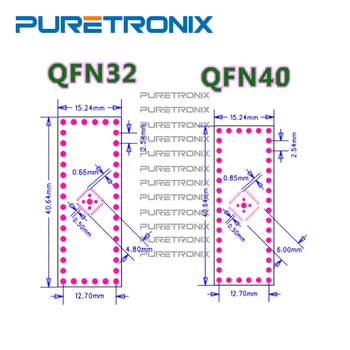 10vnt QFN32 į DIP32 QFN40 į DIP40 adapteris 0,5 mm žingsnio