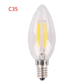 10X LED Lemputė E14 220V 9W 4W 8W C35 LED šviesos srautą galima reguliuoti Kaitinimo Žvakės, Lemputės Šviestuvai Liepsna Išlenktas Patarimas 30W Kaitinamąsias Lygiavertis lempos