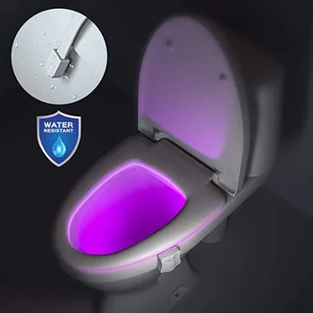 16 Spalvų Smart PIR Judesio Jutiklis Tualeto Sėdynė Naktį, Šviesos, atsparus Vandeniui Apšvietimas unitazo LED Luminaria Lempos WC Tualeto Šviesos