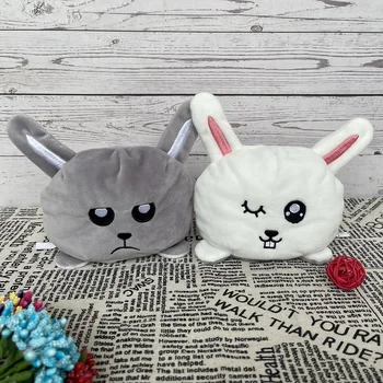 1PC Cute Kačių RabbitPlush Lėlės pulpo grįžtamasis Pliušinis Žaislas Minkštas dvipusis Apversti Katė Lėlės Vaikų Mergaičių Lėlės Namų Puošybai