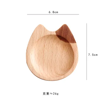 1Pc Japonų Stiliaus Katė Mažų Medinių Padažu Patiekalas Namų Virtuvėje Pagardinti Sojos Užkandis Plokštė